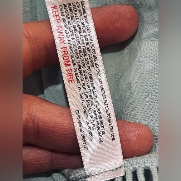 ANTHROPOLOGIE Lilka Womens Mint Green Halsey Embroidered Wide Leg Jumpsuit Large - Picture 13 of 15